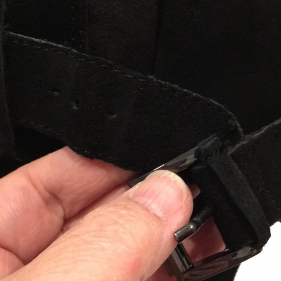 KOHMBU | Greenwich Style Black Leather Suede Tall Wedge Boots - Picture 11 of 14